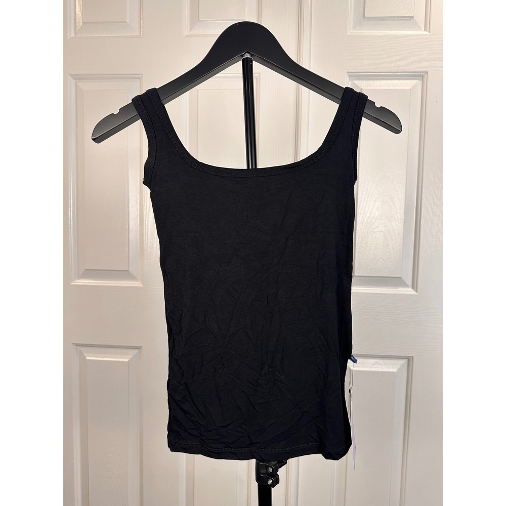 KicKee Pants Womens XS Black Bamboo Viscose Scoop Neck Tank Top NWT